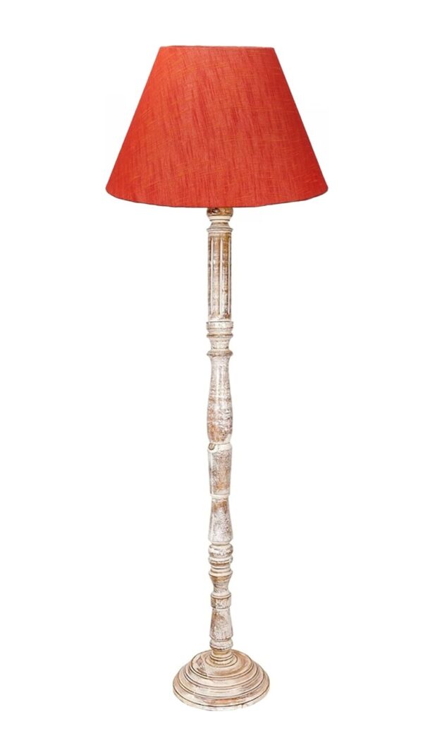 Pack of 2| Rustic Wood Floor Lamp, Standing Light for Home Decor Living Room Bedroom & Dining Room Hotels Restaurant & Cafe and Gifting Items Complete Set- (Red Texture) - Image 4