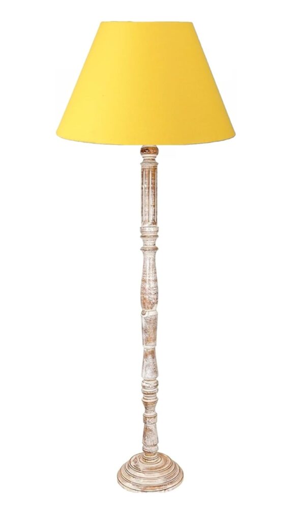Pack of 2| Rustic Wood Floor Lamp, Standing Light for Home Decor Living Room Bedroom & Dining Room Hotels Restaurant & Cafe and Gifting Items Complete Set- (yellow) - Image 4