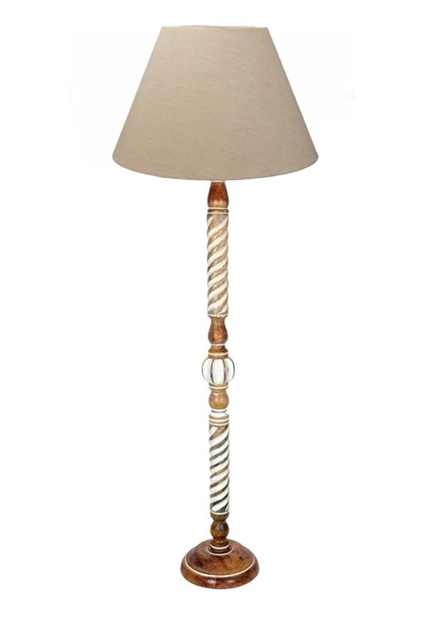 Pack of 2| Rustic Wood Floor Lamp, Standing Light Fixture, Aura Glow Reading Lamp for Home Decor Office,Hotel, Restaurant and Cafes Complete Set - (Natural Jute) - Image 4