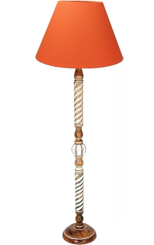 Pack of 2| Rustic Wood Floor Lamp, Standing Light Fixture, Aura Glow Reading Lamp for Home Decor Office,Hotel, Restaurant and Cafes Complete Set - (Orange) - Image 4