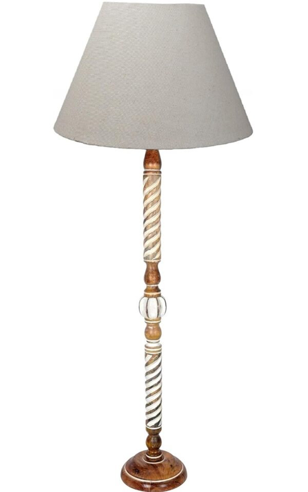 Pack of 2| Rustic Wood Floor Lamp, Standing Light Fixture, Aura Glow Reading Lamp for Home Decor Office,Hotel, Restaurant and Cafes Complete Set - (Premium Jute) - Image 4