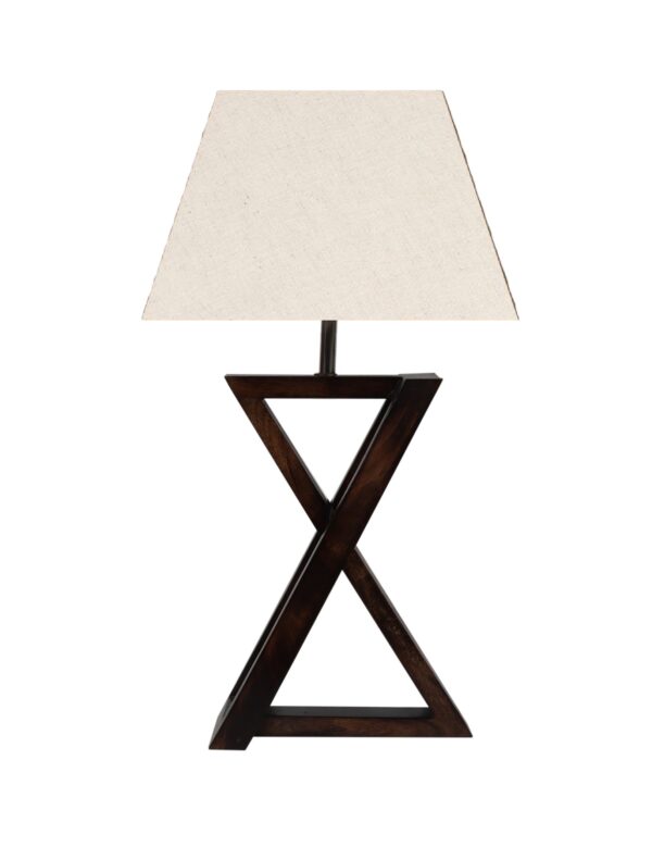 Natural Wood X-Cross Table Lamp Suitable For Bedroom Office And Living Room, Pack Of 1(Complete Set) - Image 5