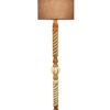 Pack of 2| Rustic Wood Drum Floor Lamp, Light Decoration for Home Corner,Living Room & Bedroom Bedside Floor Lamp, Antique Floor Light for Hotel and Restaurant Complete Set- (Beige) - Image 4