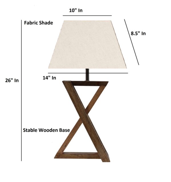 Natural Wood X-Cross Table Lamp Suitable For Bedroom Office And Living Room, Pack Of 1(Complete Set) - Image 4