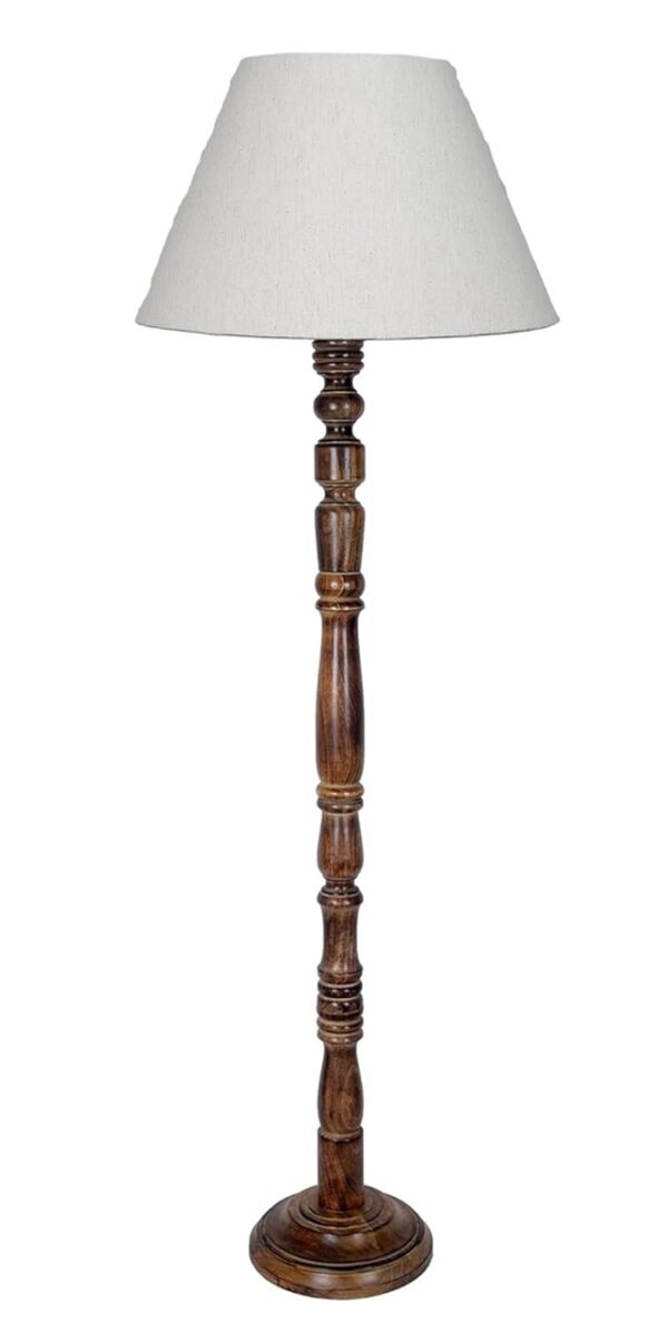 Pack of 2 Rustic Wood Conical Floor Lamp, Standing Light for Home Decor Living Room Bedroom & Dining Room Hotels Restaurant & Cafe and Gifting Items Complete Set- (Flex) - Image 5