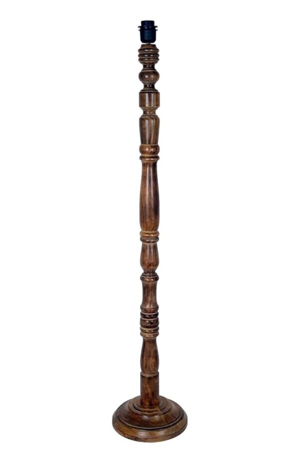 Pack of 2 Rustic Wood Conical Floor Lamp, Standing Light for Home Decor Living Room Bedroom & Dining Room Hotels Restaurant & Cafe and Gifting Items Complete Set- (Yellow) - Image 5