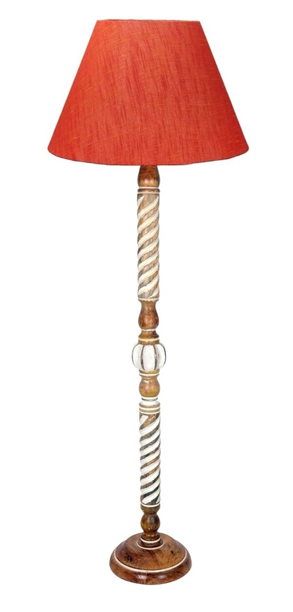Pack of 2| Rustic Wood Floor Lamp, Standing Light Fixture, Aura Glow Reading Lamp for Home Decor Office,Hotel, Restaurant and Cafes Complete Set - (Red Texture) - Image 5