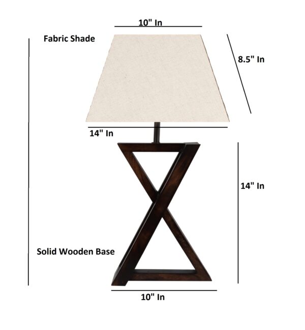 Natural Wood X-Cross Table Lamp Suitable For Bedroom Office And Living Room, Pack Of 1(Complete Set) - Image 4