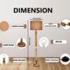 Pack of 2| Rustic Wood Drum Floor Lamp, Light Decoration for Home Corner,Living Room & Bedroom Bedside Floor Lamp, Antique Floor Light for Hotel and Restaurant Complete Set- (Beige) - Image 5
