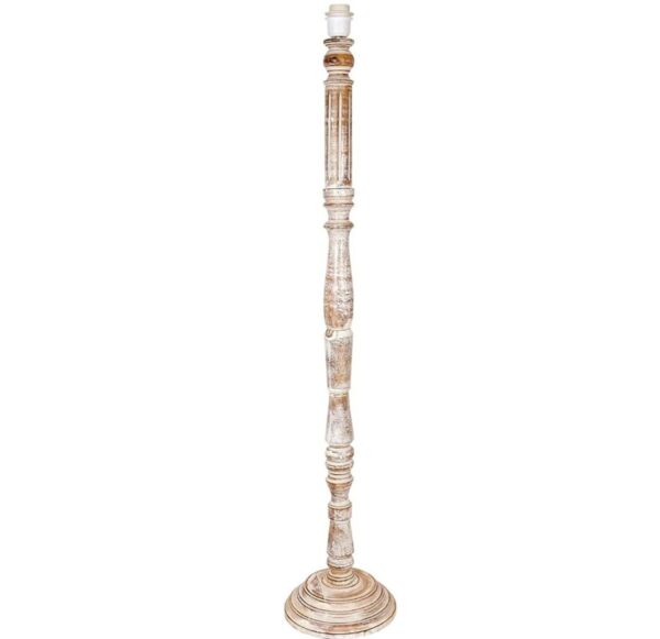Pack of 2| Rustic Wood Floor Lamp, Standing Light for Home Decor Living Room Bedroom & Dining Room Hotels Restaurant & Cafe and Gifting Items Complete Set- (Cream) - Image 6