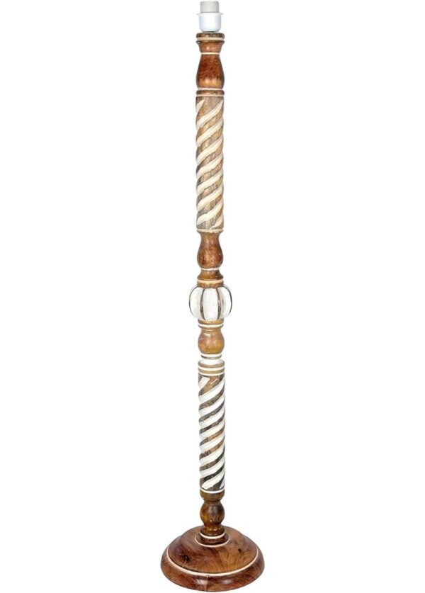 Pack of 2| Rustic Wood Floor Lamp, Standing Light Fixture, Aura Glow Reading Lamp for Home Decor Office,Hotel, Restaurant and Cafes Complete Set - (Black) - Image 6