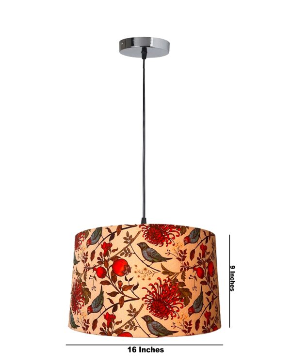 BTR Crafts Pack of 2 |16'' Printed Bird Hanging Shade, Decorative Light Lamp for Living Room, Home, Bedroom, Home Décor Lightning, Black/Silver Canopy - Image 5