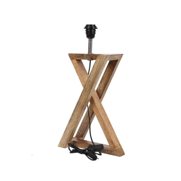 Natural Wood X-Cross Table Lamp Suitable For Bedroom Office And Living Room, Pack Of 1(Complete Set) - Image 6