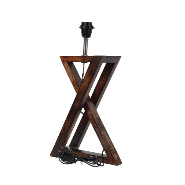 Natural Wood X-Cross Table Lamp Suitable For Bedroom Office And Living Room, Pack Of 1(Complete Set) - Image 6