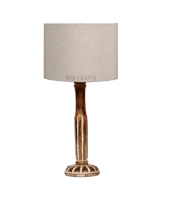 Vintage Wooden Table Lamp Suitable For Bedroom Office And Living Room, Pack Of 1(Complete Set) - Image 4