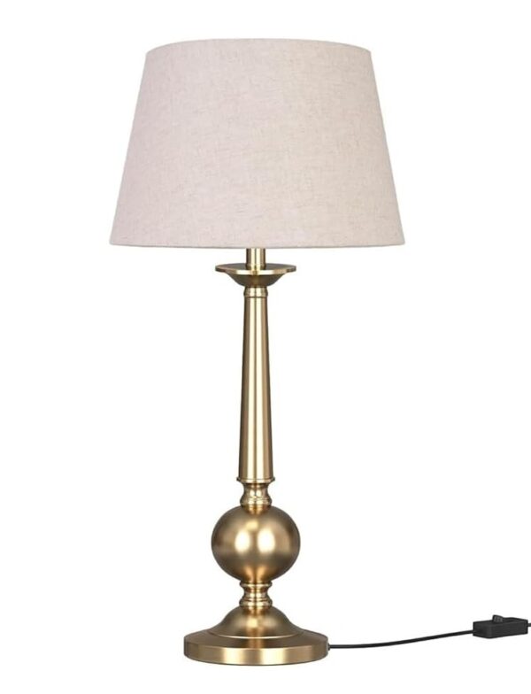 Ancient Brass Table Lamp with Shade, Gold Finished, Suitable for Table Bedroom, Living Room, Hotels, Restaurants, Cafe & Home Decor (Royal (Gold)) - Image 3