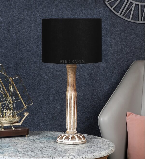 Vintage Wooden Table Lamp Suitable For Bedroom Office And Living Room, Pack Of 1(Complete Set) - Image 2