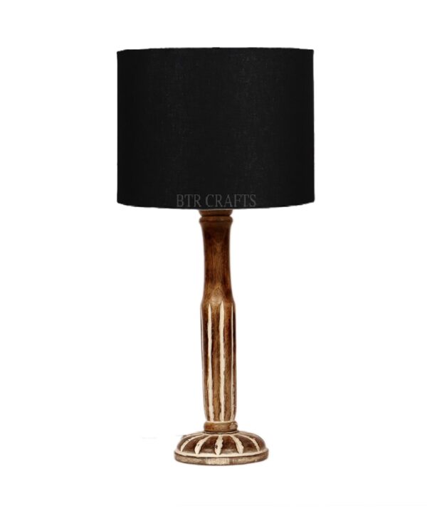 Vintage Wooden Table Lamp Suitable For Bedroom Office And Living Room, Pack Of 1(Complete Set) - Image 4