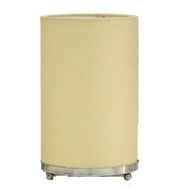 Small Round Table Lamp with Attached Metal Stand for Bedside, Study Table, Home Décor (Cream) - Image 6