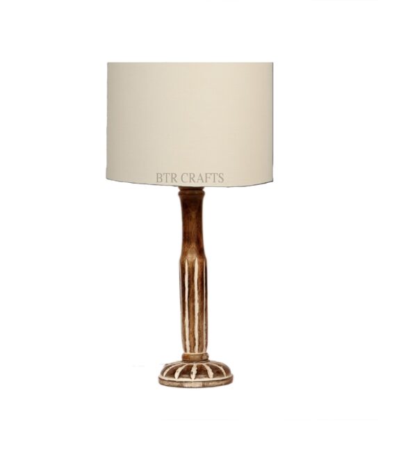 Vintage Wooden Table Lamp Suitable For Bedroom Office And Living Room, Pack Of 1(Complete Set) - Image 4