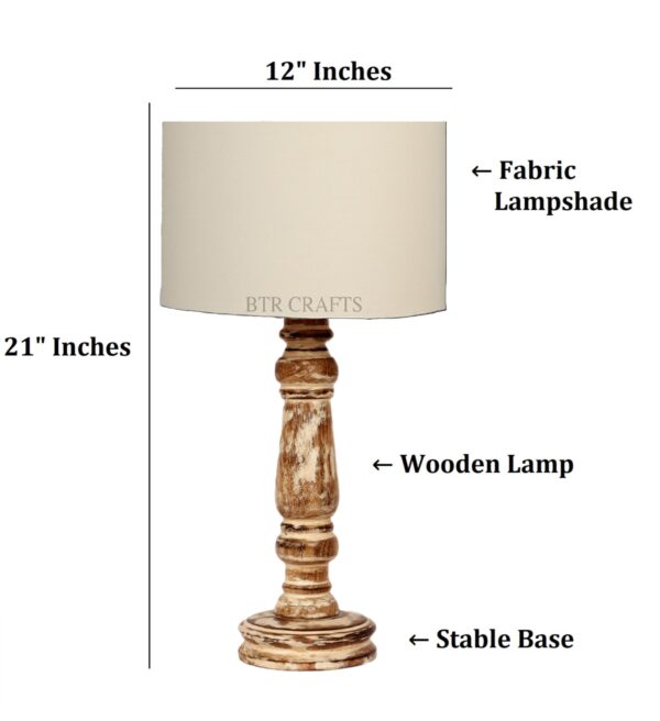 Retro Wooden Table Lamp Suitable For Bedroom Office And Living Room, Pack Of 1(Complete Set) - Image 4