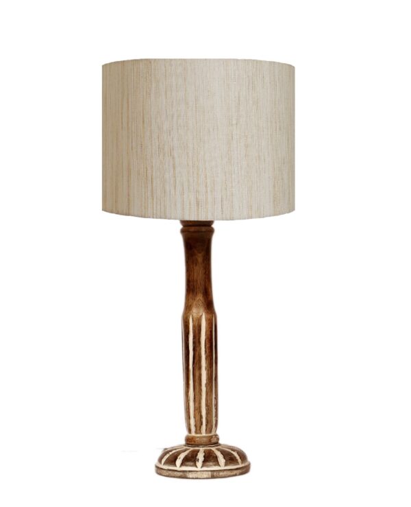 Vintage Wooden Table Lamp Suitable For Bedroom Office And Living Room, Pack Of 1(Complete Set) - Image 4