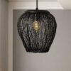 Hanging Lamp, Metal Tumbled Wire Ceiling Light for Home, Office, Hotels, Resorts, Bar, Kitchen Island and Cafe (Black)