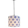Kolam-Style Motif Pendant Light Suitable for Bedroom Living and Dining Room & Cultural or Themed Spaces, Hanging Ceiling Light Fixture, Silver/Black Canopy (10 Inches) - Image 3