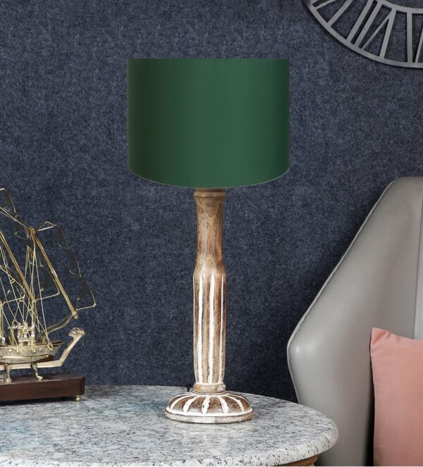 Vintage Wooden Table Lamp Suitable For Bedroom Office And Living Room, Pack Of 1(Complete Set) - Image 2