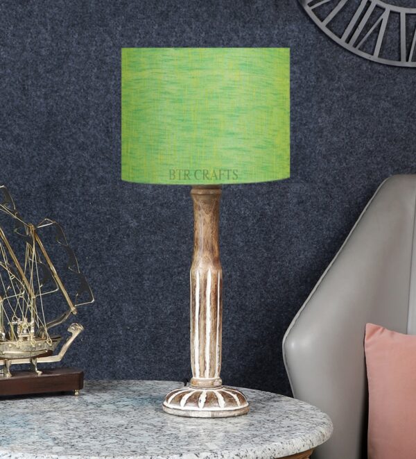 Vintage Wooden Table Lamp Suitable For Bedroom Office And Living Room, Pack Of 1(Complete Set) - Image 2