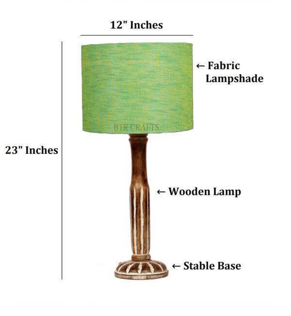 Vintage Wooden Table Lamp Suitable For Bedroom Office And Living Room, Pack Of 1(Complete Set) - Image 3