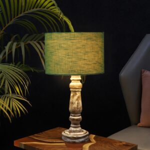 Retro Wooden Table Lamp Suitable For Bedroom Office And Living Room, Pack Of 1(Complete Set)