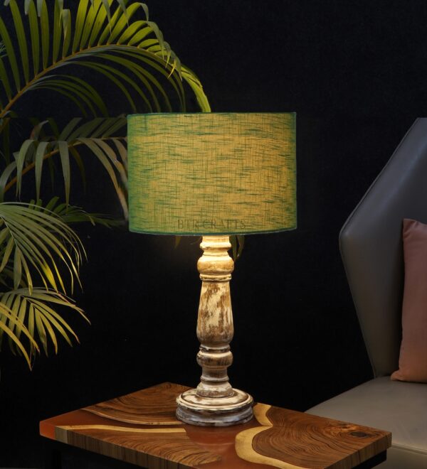 Retro Wooden Table Lamp Suitable For Bedroom Office And Living Room, Pack Of 1(Complete Set)