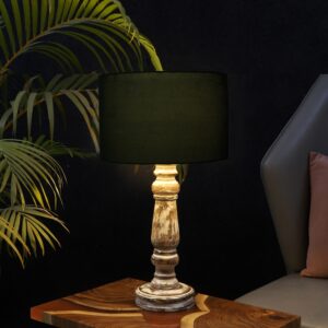 Retro Wooden Table Lamp Suitable For Bedroom Office And Living Room, Pack Of 1(Complete Set)