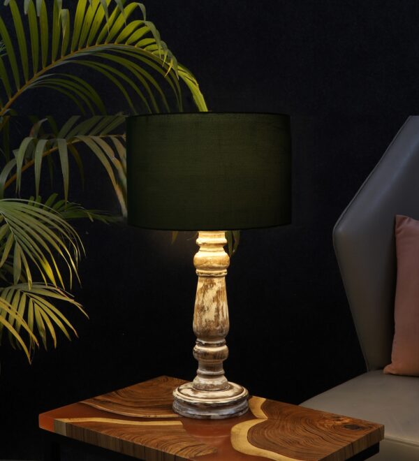 Retro Wooden Table Lamp Suitable For Bedroom Office And Living Room, Pack Of 1(Complete Set)