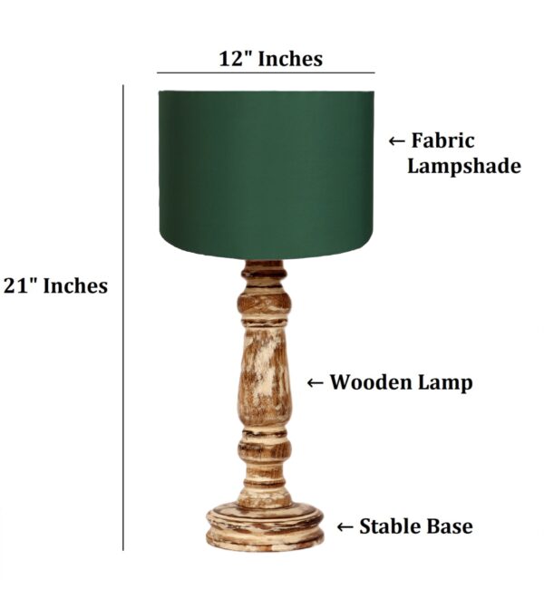 Retro Wooden Table Lamp Suitable For Bedroom Office And Living Room, Pack Of 1(Complete Set) - Image 4