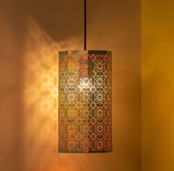 Moroccan Hanging Light Fixtures Handcrafted Hanging Lantern Turkish Pendant Light Gifts Items (Blue Mosque)