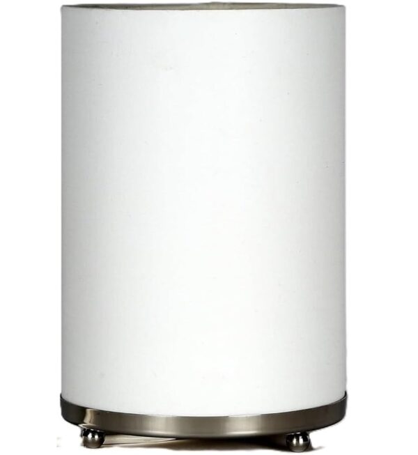 Small Round Table Lamp with Attached Metal Stand for Bedside, Study Table, Home Décor (Pure White) - Image 7