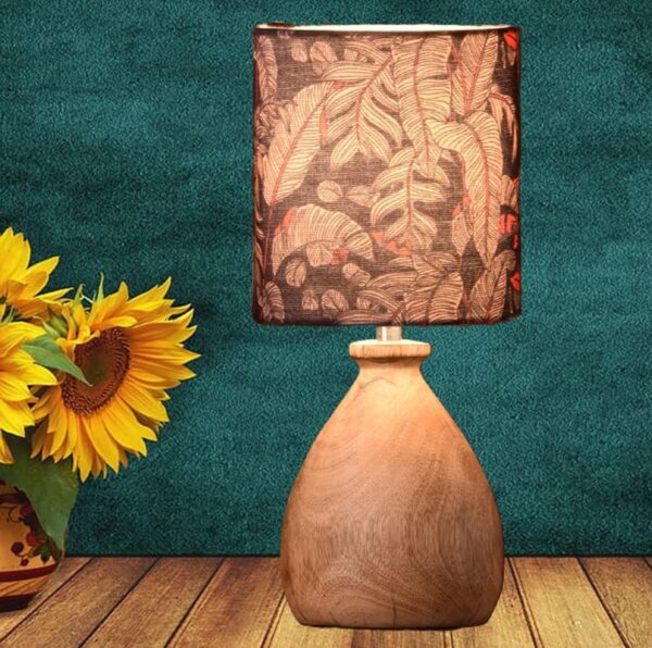 Wooden Table Lamp for Home Decor Bedside Table Lamp Night lamp for Living & Dining Room Gifting Items (Lush Petals)