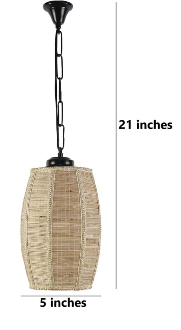 Barrel Shaped Bamboo Finished Pendant/Hanging Light for Home, Hotels, Restaurants & Cafe - Image 3