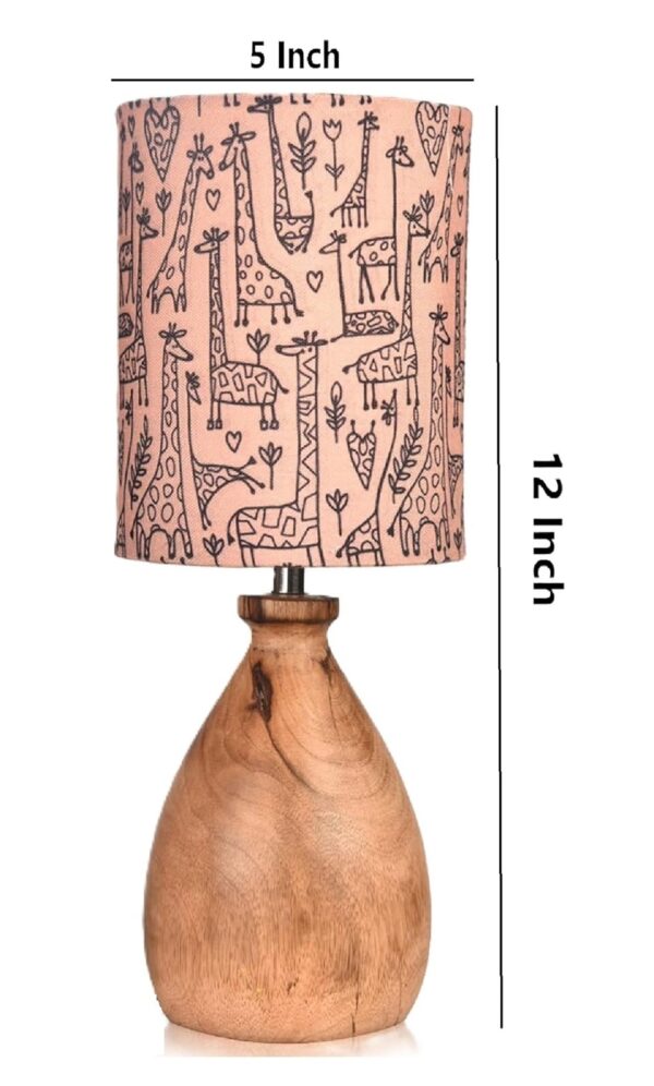 Wooden Table Lamp for Home Decor Bedside Table Lamp Night lamp for Living & Dining Room Gifting Items (Wild Glow Shade) - Image 3