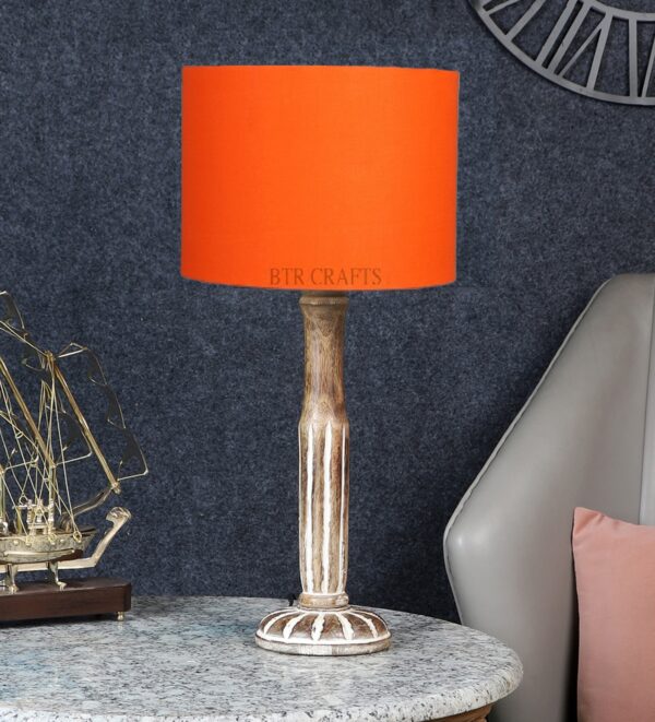 Vintage Wooden Table Lamp Suitable For Bedroom Office And Living Room, Pack Of 1(Complete Set) - Image 2