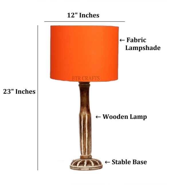 Vintage Wooden Table Lamp Suitable For Bedroom Office And Living Room, Pack Of 1(Complete Set) - Image 4