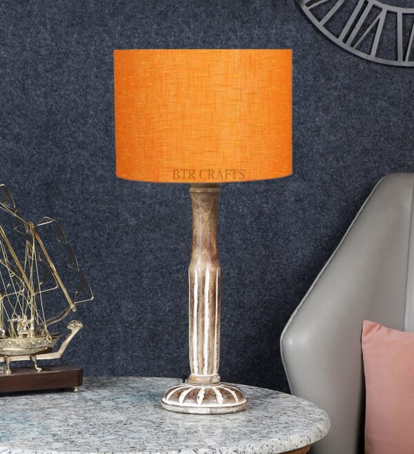 Vintage Wooden Table Lamp Suitable For Bedroom Office And Living Room, Pack Of 1(Complete Set) - Image 2