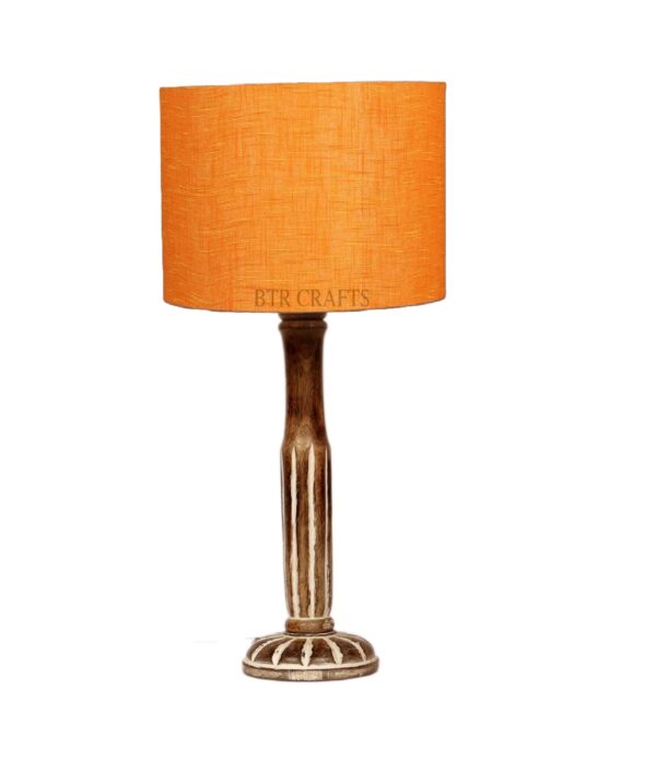 Vintage Wooden Table Lamp Suitable For Bedroom Office And Living Room, Pack Of 1(Complete Set) - Image 4
