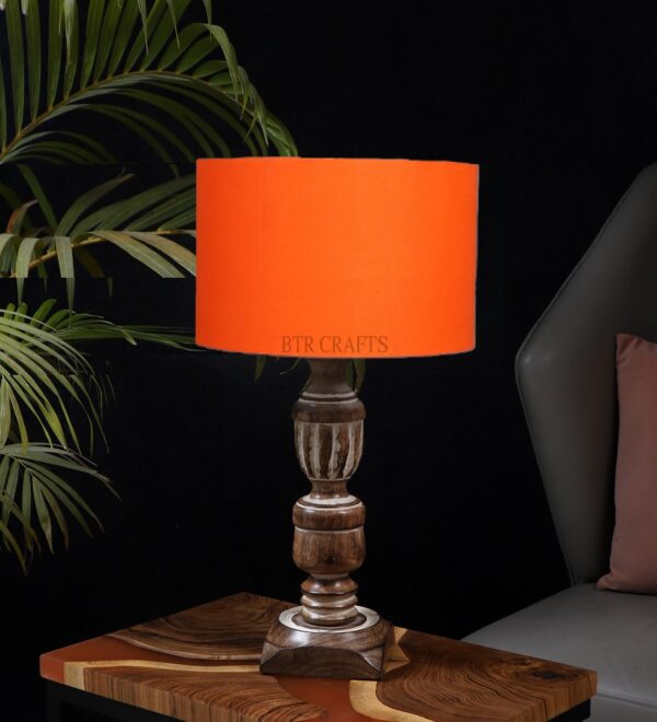Rustic Wooden Table Lamp Suitable For Bedroom Office And Living Room, Pack Of 1(Complete Set) - Image 2