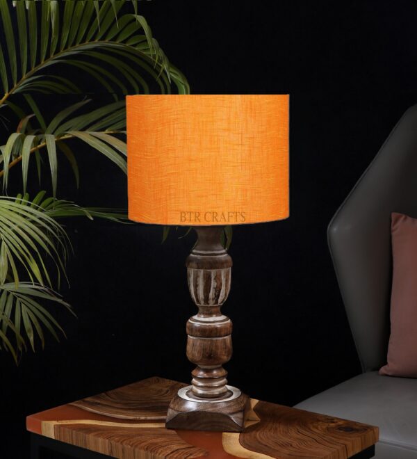 Rustic Wooden Table Lamp Suitable For Bedroom Office And Living Room, Pack Of 1(Complete Set) - Image 2