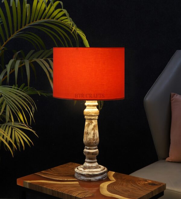 Retro Wooden Table Lamp Suitable For Bedroom Office And Living Room, Pack Of 1(Complete Set)