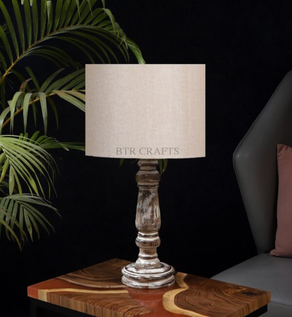 Retro Wooden Table Lamp Suitable For Bedroom Office And Living Room, Pack Of 1(Complete Set) - Image 2