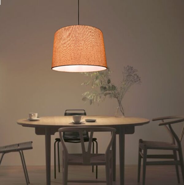Pack of 2 |12'' Premium Jute Hanging Shade, Decorative Light Lamp for Living Room, Home, Bedroom, Home Décor Lightning, Black/Silver Canopy - Image 2